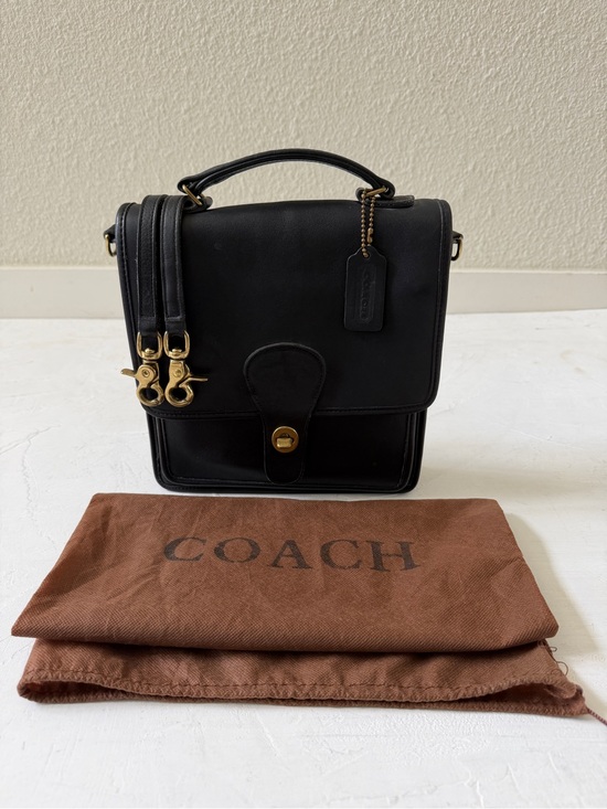 Coach Handbags - Vintage Coach Black Station Crossbody Top Satchel Bag With Dust Bag